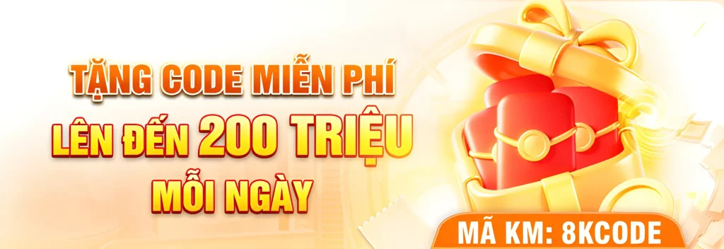 8k0341q top tặng code 200 triệu mỗi ngày
